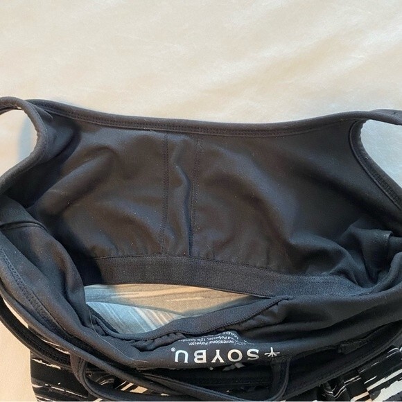 Soybu Criss Cross Straps Built in Bra Flattering Fit Dress Black White Size XS - Picture 8 of 10